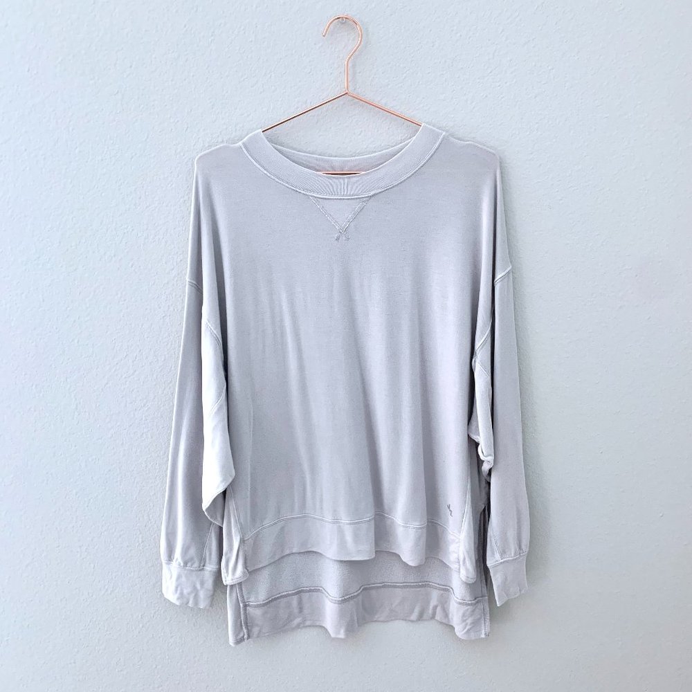 Joy Lab Women's Grey Purple Long Sleeve Tee Size Medium - Picture 1 of 4